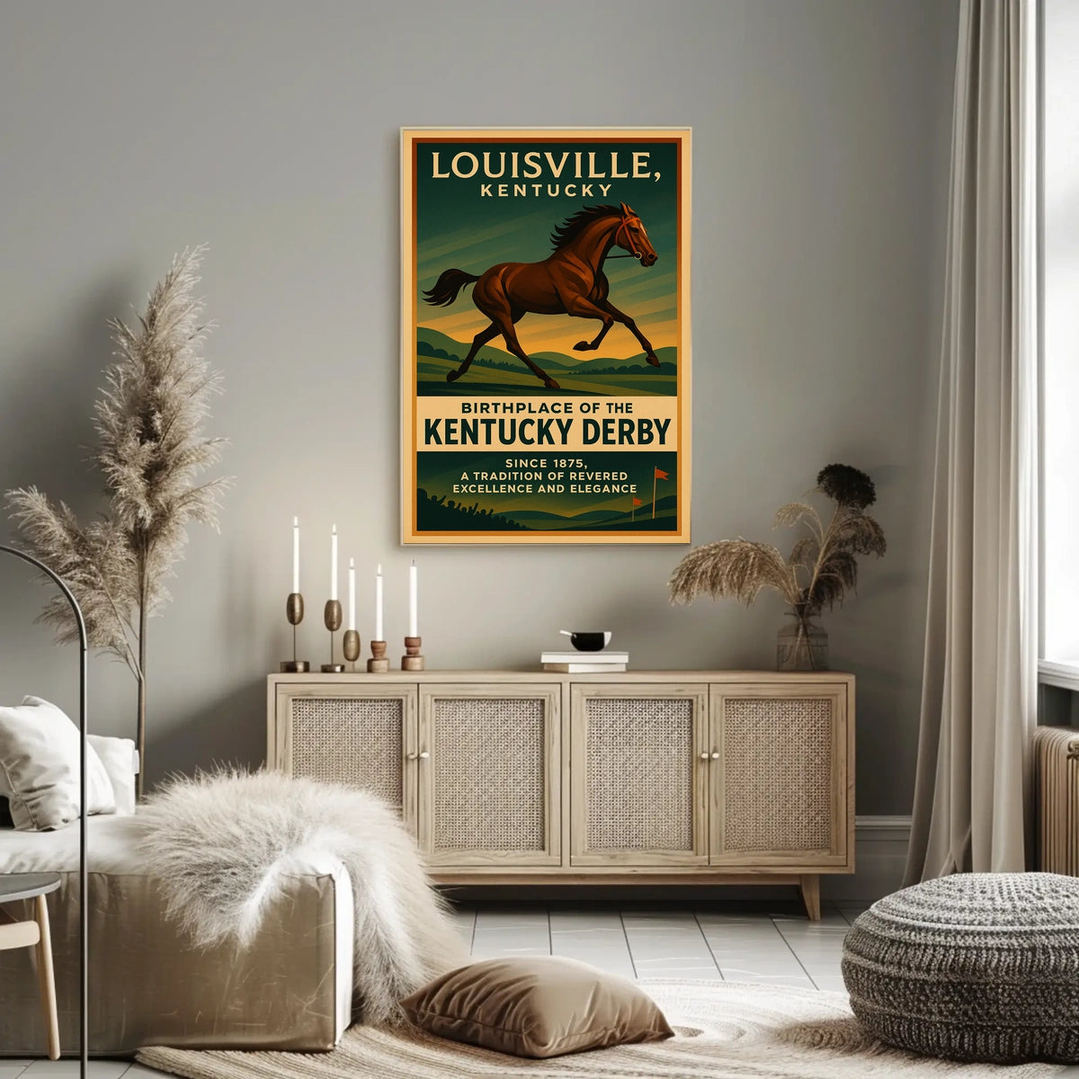 Kentucky Derby Vintage Horse Racing Poster Print