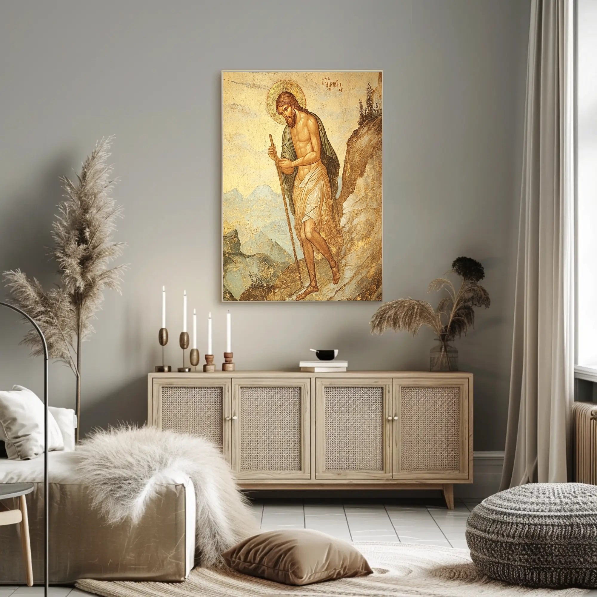 Religious Iconographic Art Print in Historical Heritage Poster