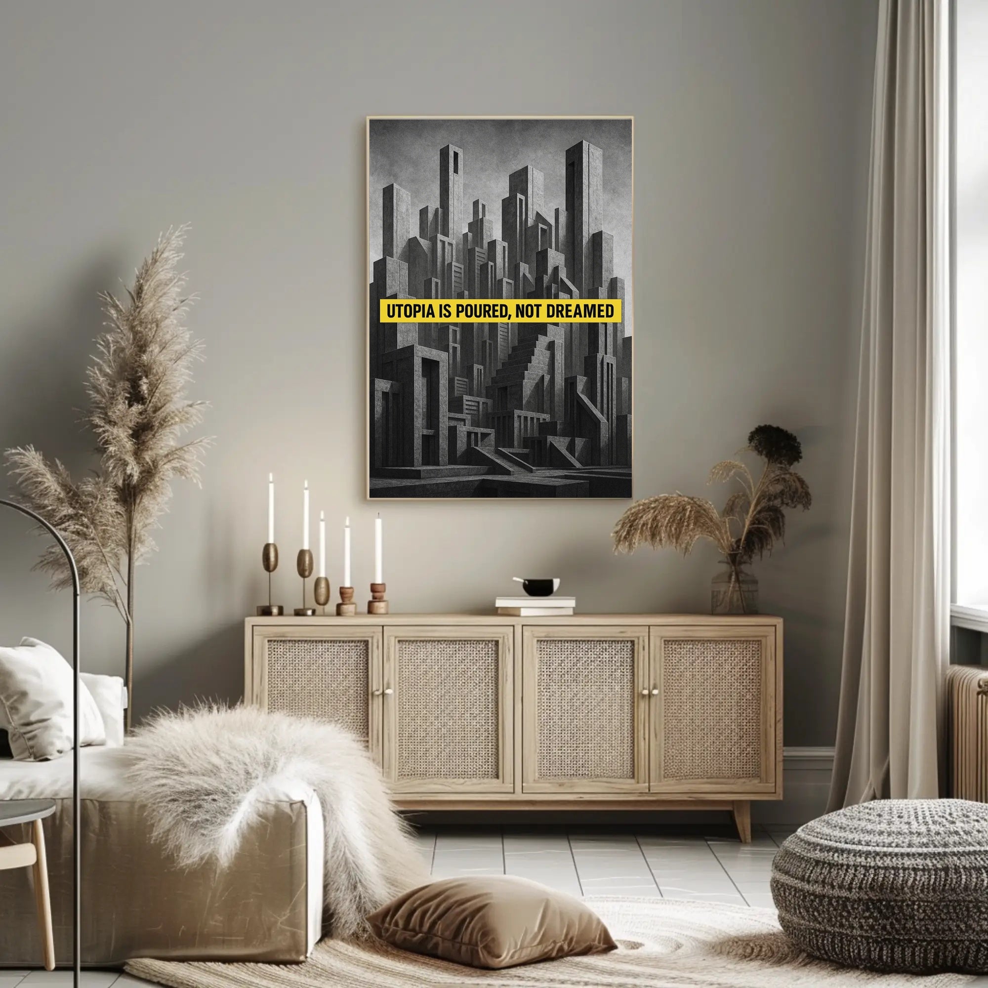 Dystopian Angular Cityscape Futuristic Sci-Fi Poster