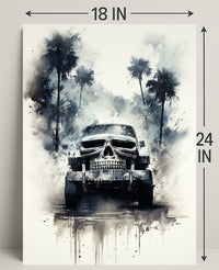 Skull Cruiser In The Mist Poster