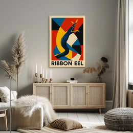 Vibrant Ribbon Eel Marine Life Art Poster
