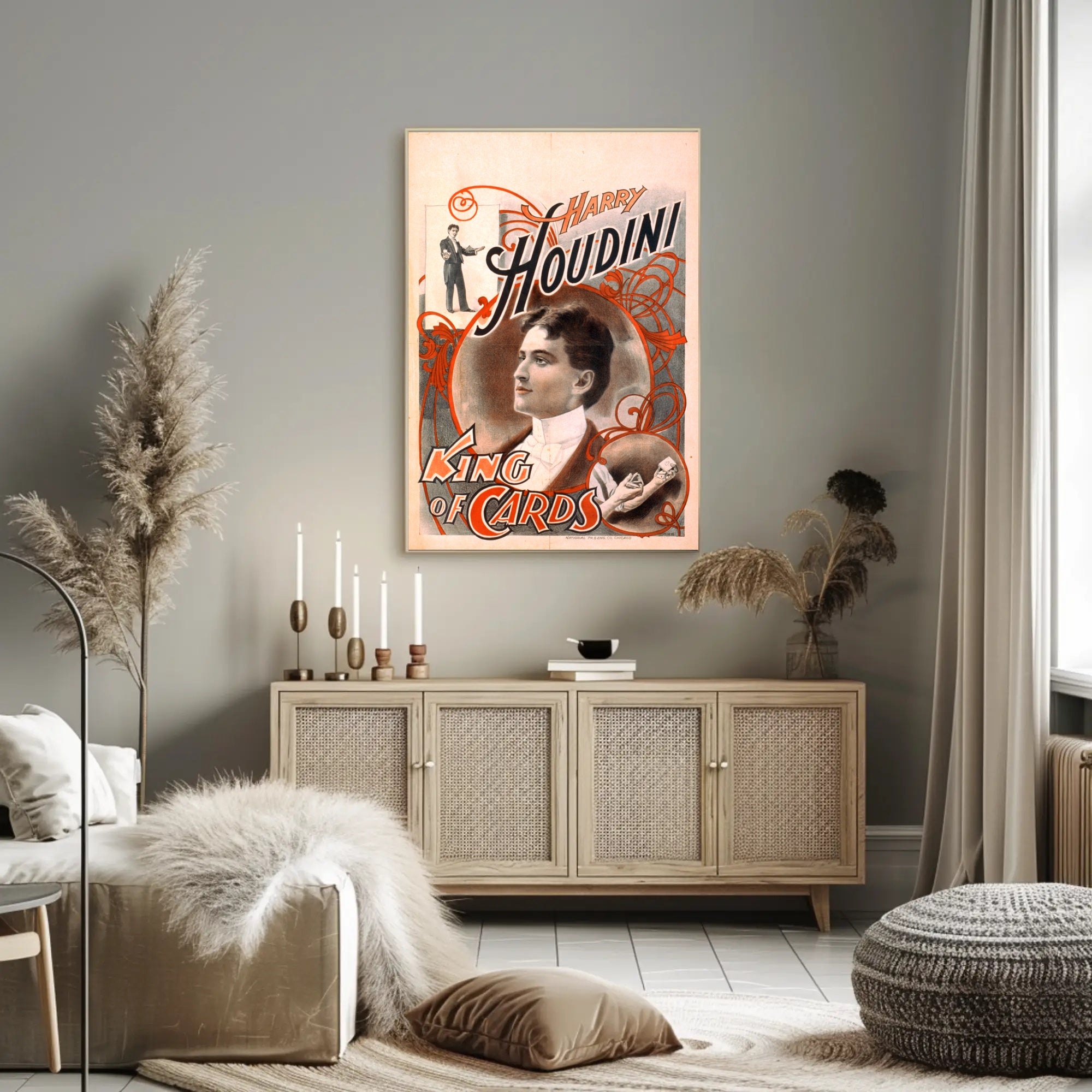 Harry Houdini Magic Performer Vintage Historical Poster