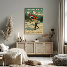 Garmisch 1936 NorwayS Skiing Triumph Poster
