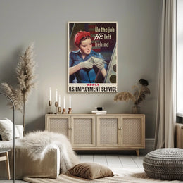 Rosie the Riveter WWII Propaganda Vintage Poster
