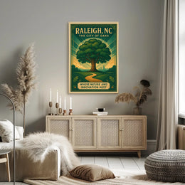 Raleigh City of Oaks Urban or Cityscape Poster