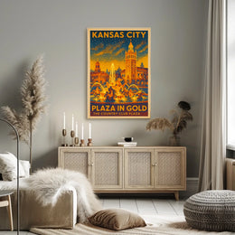Kansas City Plaza in Gold Poster