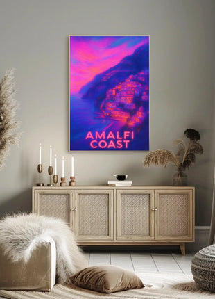 Amalfi Coast Poster Wall Art for Coastal Decor 18x24