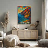 Amalfi Coast Vibrant Landscape Poster Wall Art 18x24