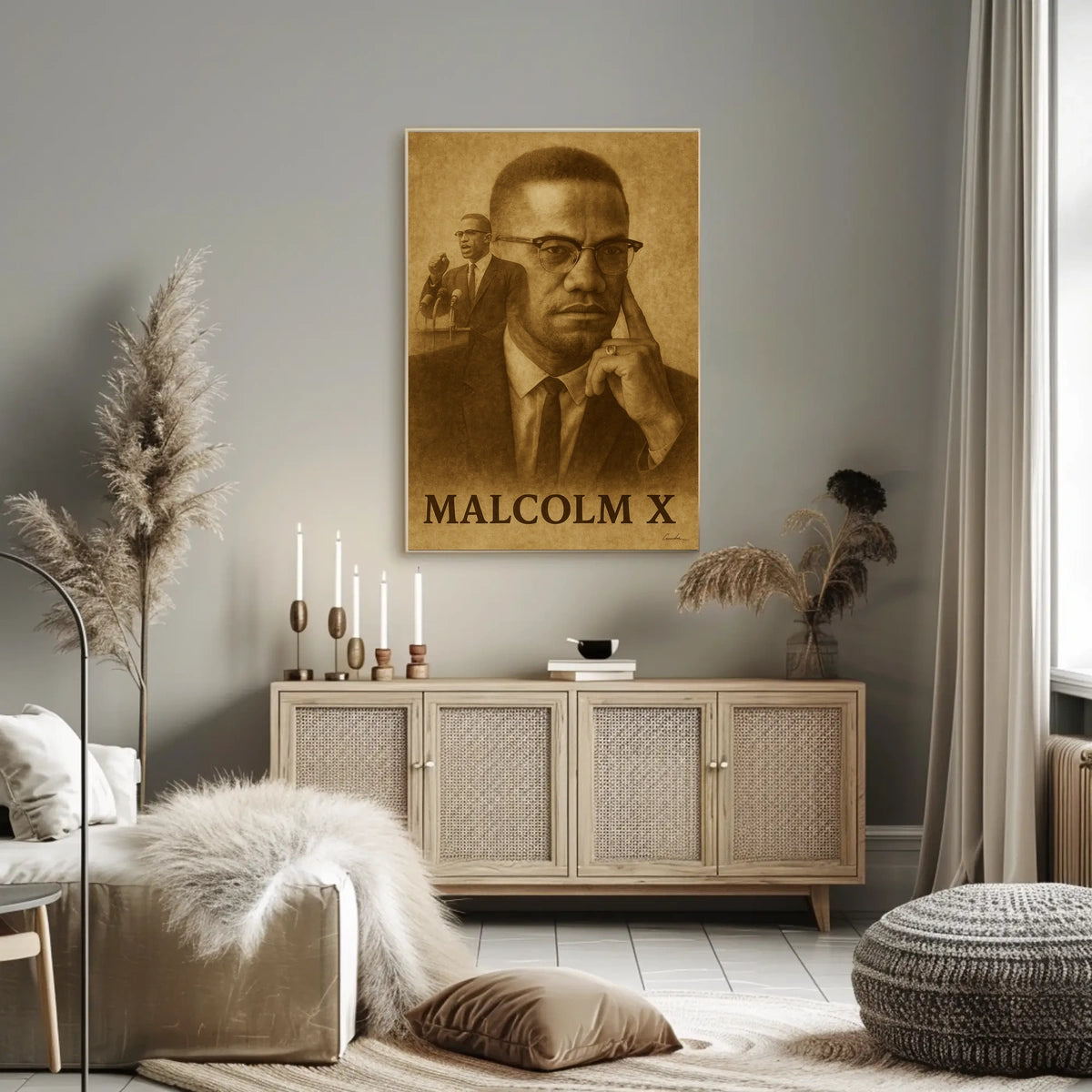 Malcolm X Iconic Leader Poster