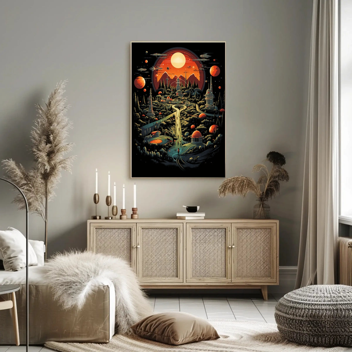 Futuristic Cosmic Landscape Poster