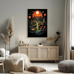 Futuristic Cosmic Landscape Poster