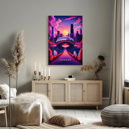 Dreamy Chicago Sunset Poster