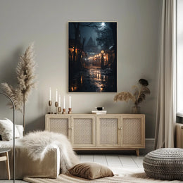 Mysterious Temple at Night Cultural or Heritage Poster