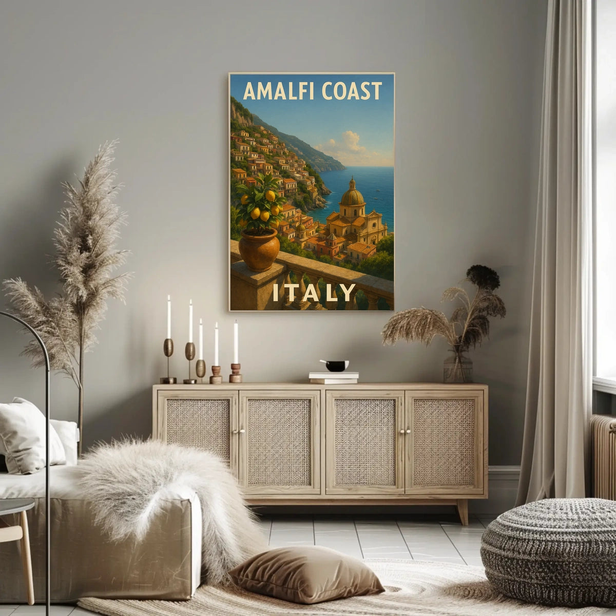 Amalfi Coast Italy Poster Wall Art Print Museum Quality