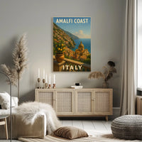Amalfi Coast Italy Poster Wall Art Print Museum Quality