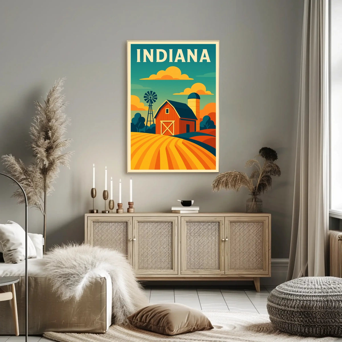Indiana Farm Scene Poster