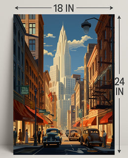 Vintage Cityscape Vintage Poster PosterGoat