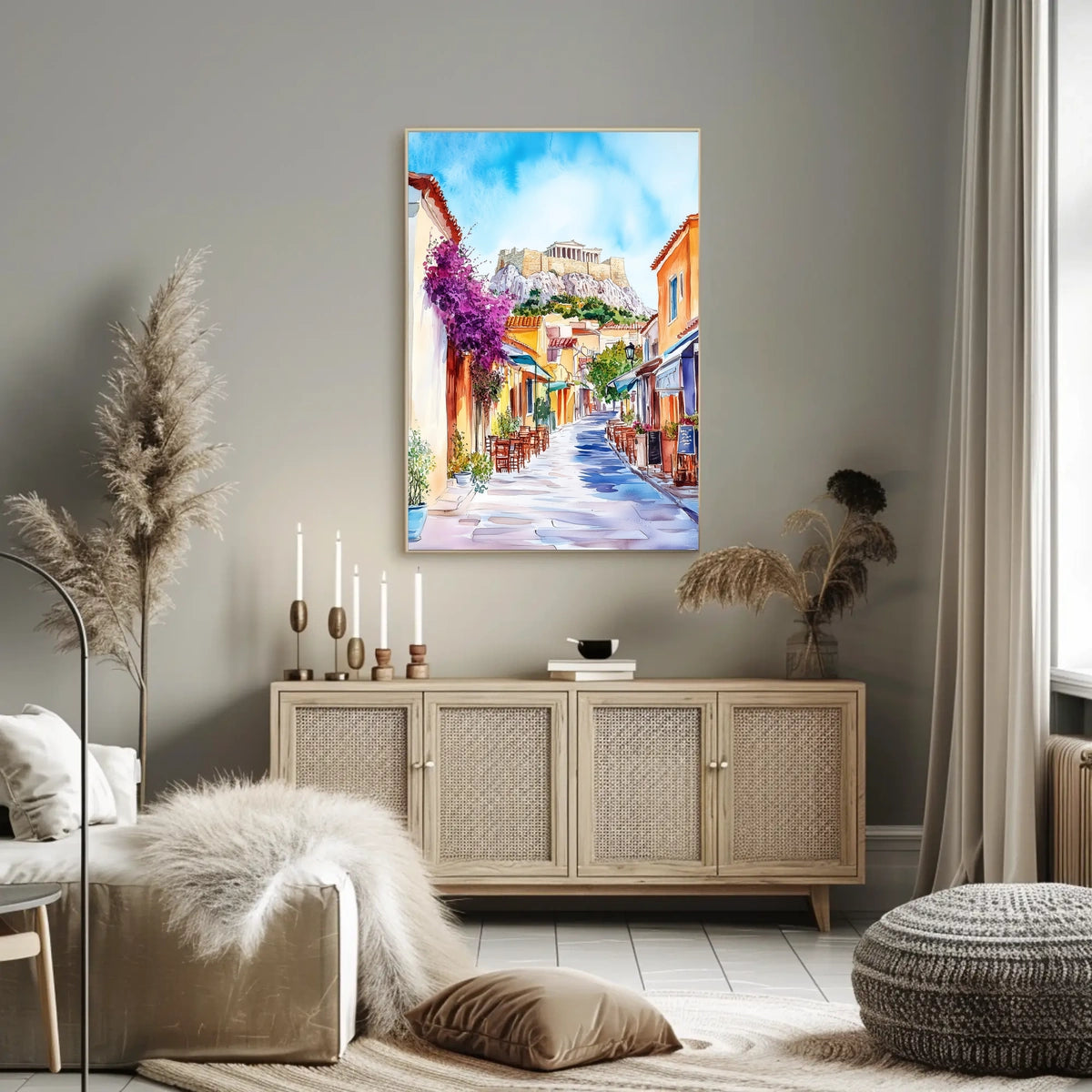 Greece Athens Acropolis Street View Poster