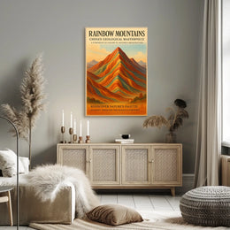 Rainbow Mountains ChinaS Geological Poster