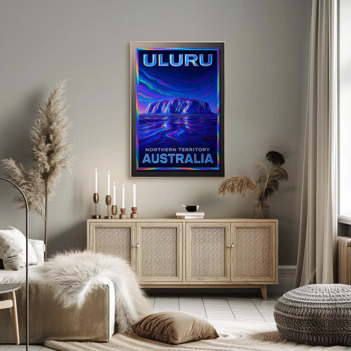 Uluru Desert Sunrise Vintage Poster