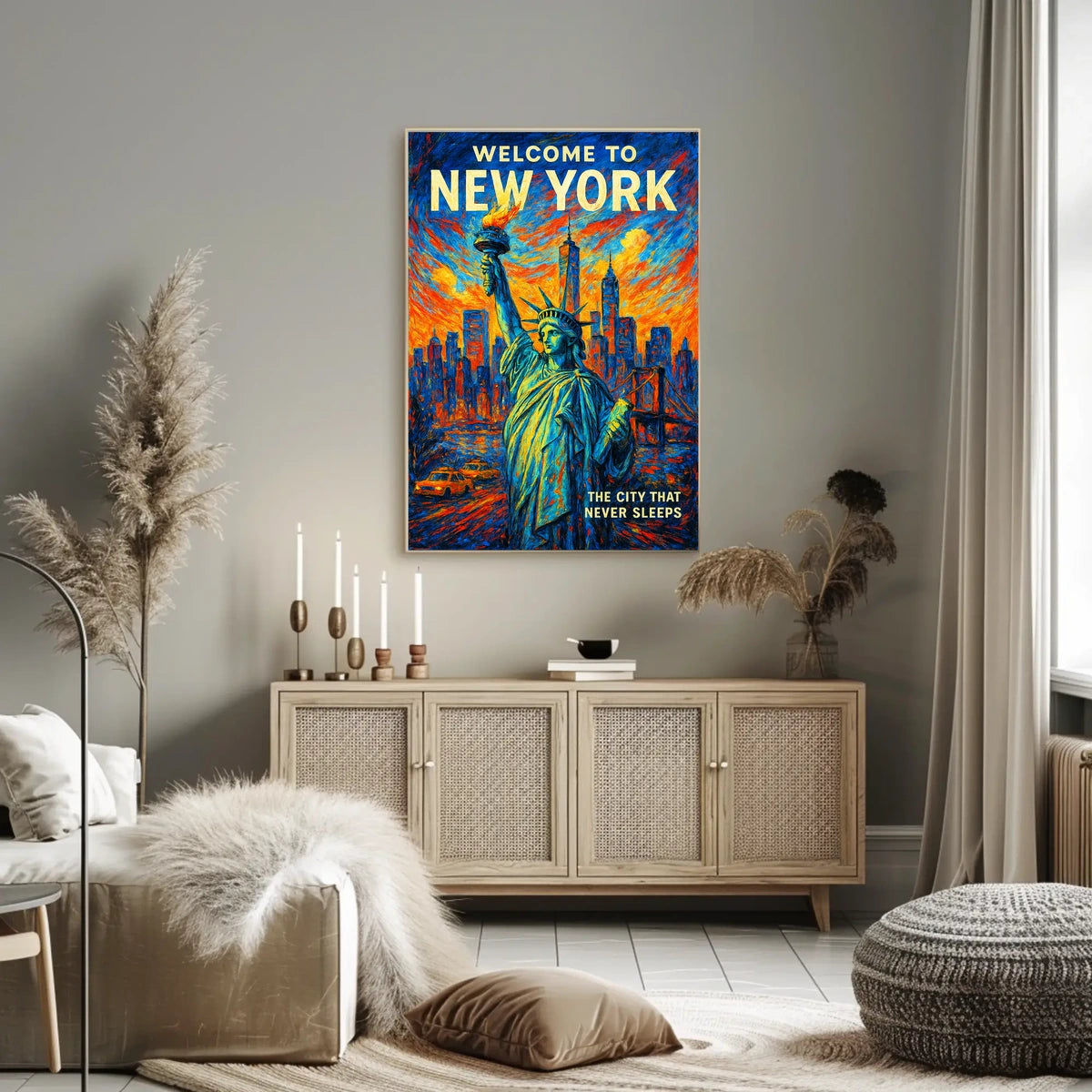 Welcome To New York Poster Modern Urban Life Wall Art