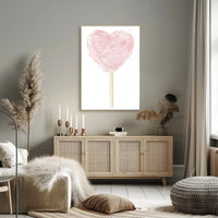 Heart Shaped Cotton Candy Poster Whimsical Pastel Print