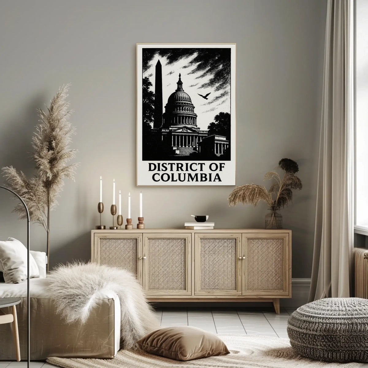 District of Columbia Capitol Silhouette Poster