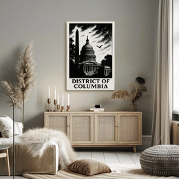 District of Columbia Capitol Silhouette Poster
