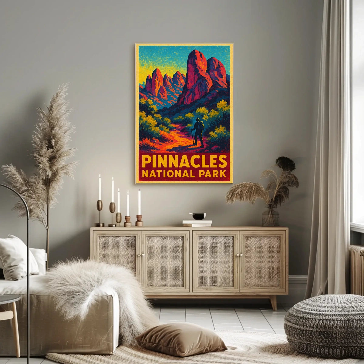 Pinnacles National Park Vintage Adventure Poster