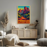 Pinnacles National Park Vintage Adventure Poster