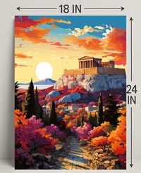 Sunset Over The Acropolis Poster