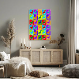 Canine Pop Art Poster Vibrant Retro Dog Wall Art