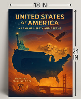 United States of America A Land of Liberty and Dreams Poster PosterGoat