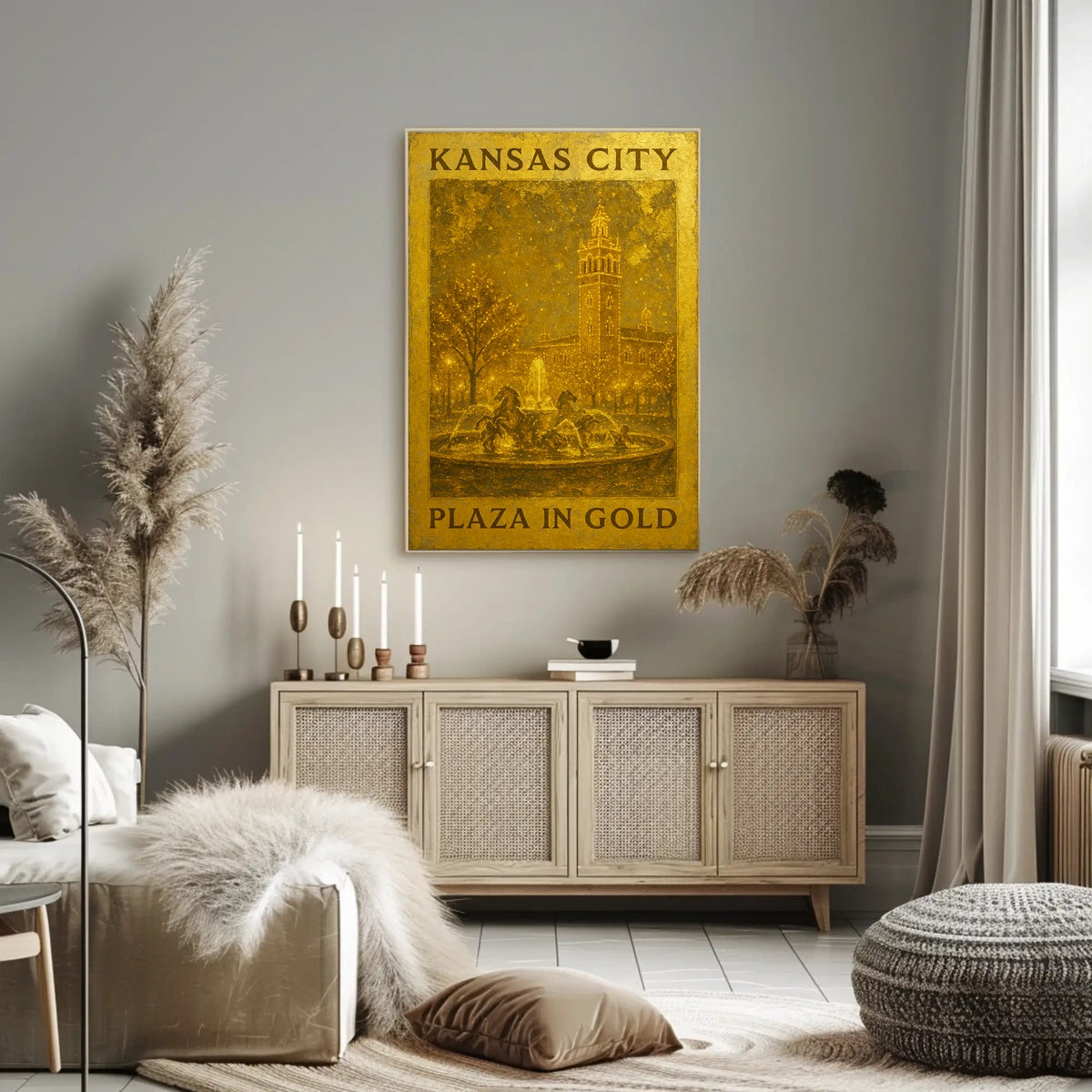 Kansas City Plaza In Gold Poster