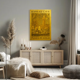 Kansas City Plaza In Gold Poster