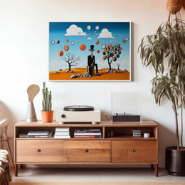Surreal Dreamscape Desert Artwork in Artistic Poster