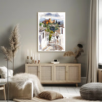 Granada Spain Alhambra View From A Historic Street Poster
