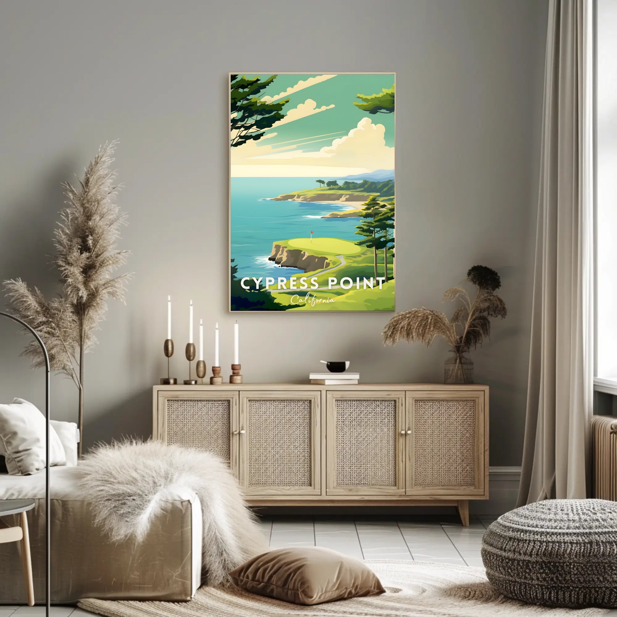 Cypress Point Coastal Golf Travel Poster
