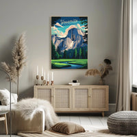 Yosemite National Park Illustration Poster