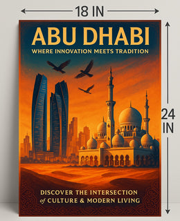 Abu Dhabi Skyline Harmony: Urban or Cityscape Poster