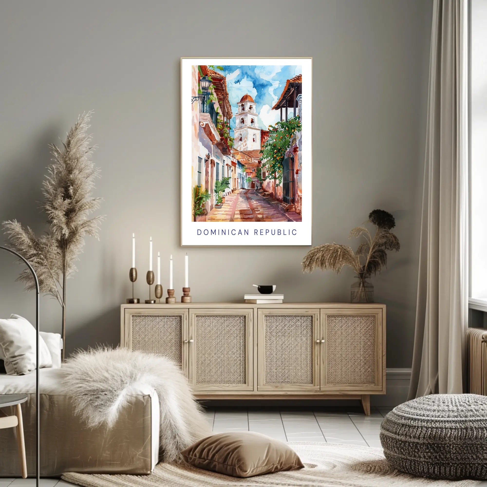 Dominican Republic Street Scene Vibrant Cultural or Heritage Poster PosterGoat