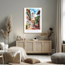 Dominican Republic Street Scene Vibrant Cultural or Heritage Poster PosterGoat