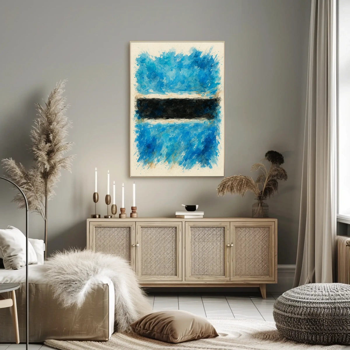 Abstract Expression In Blue And Black Poster