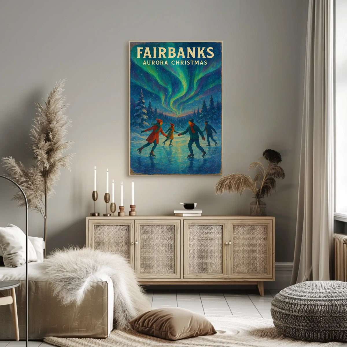 Fairbanks Aurora Christmas Poster
