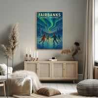 Fairbanks Aurora Christmas Poster