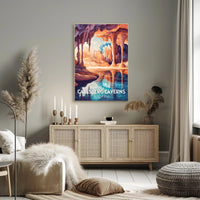 Artistic Carlsberg Caverns National Park Scenic Travel Poster