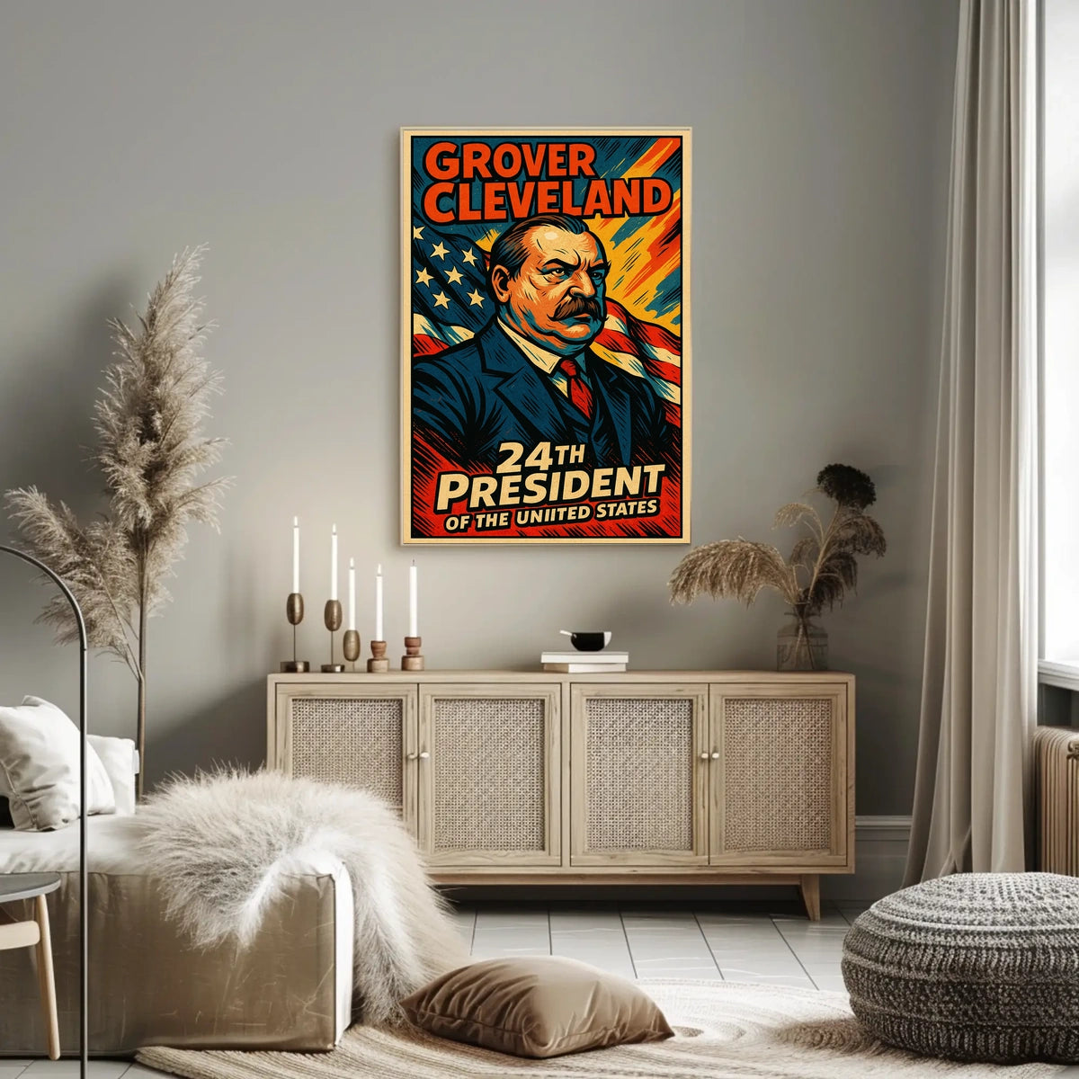Grover Cleveland 24th President Poster Vintage Wall Art