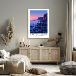 Giant's Causeway Sunset Modern Art Travel Poster