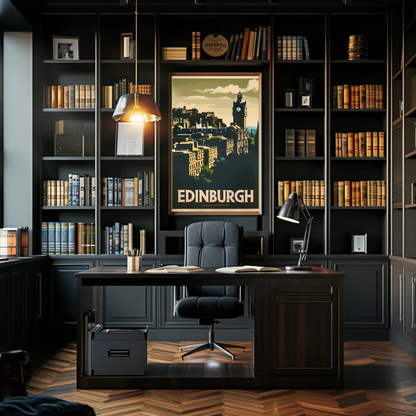 Edinburgh, Scotland Vintage Style Poster