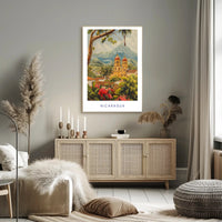 Nicaragua Colonial Church Travel Poster PosterGoat